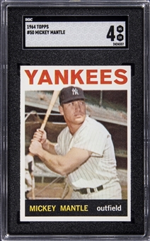 1964 Topps #50 Mickey Mantle Card - SGC VG-EX 4